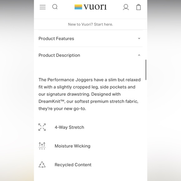 Vuori women’s Performance Jogger size XS - Picture 8 of 10